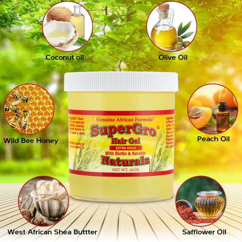 SuperGrow Hair Gel Extra Hold 16 oz